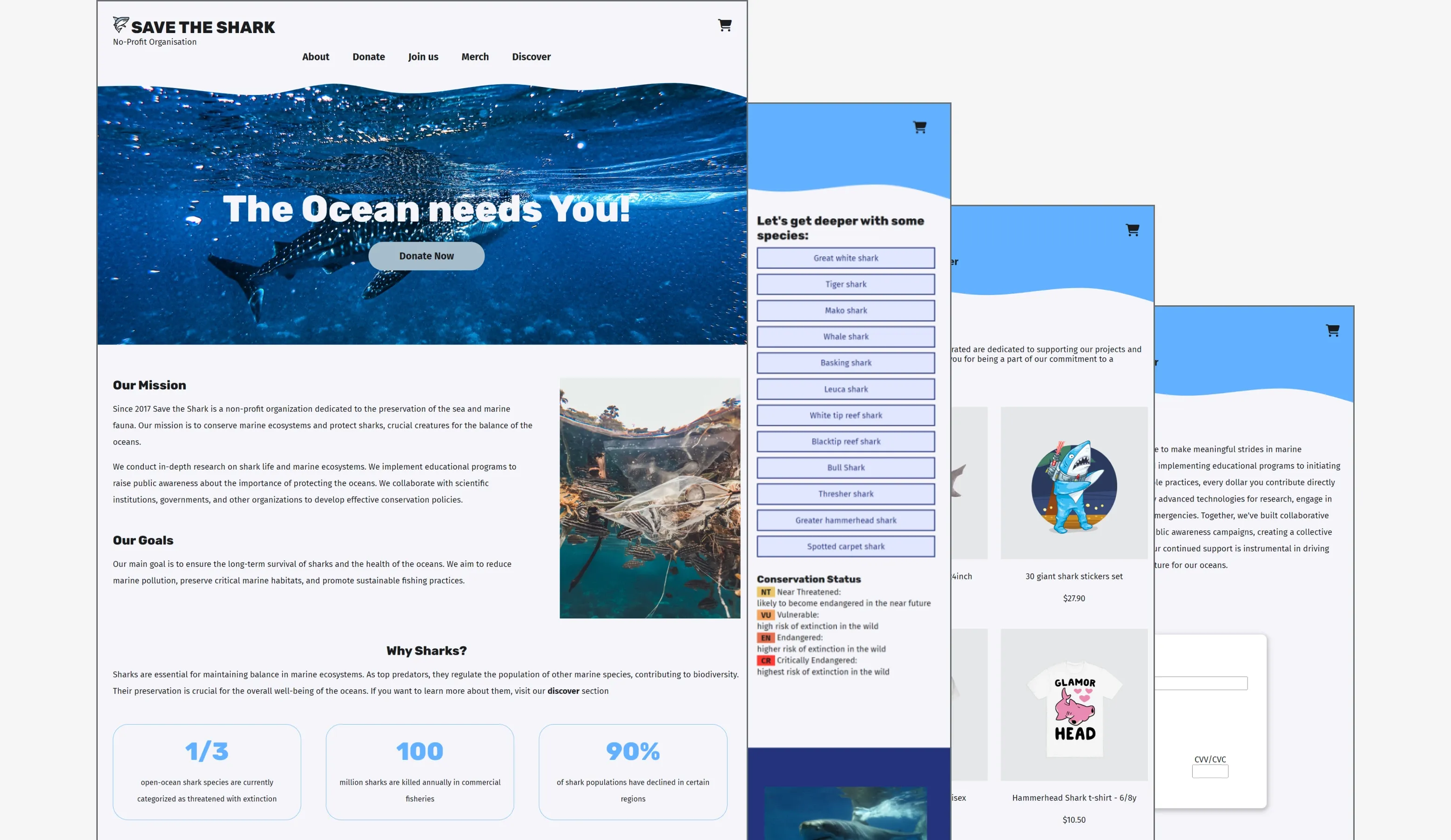 Progetto di sito web Save the Shark