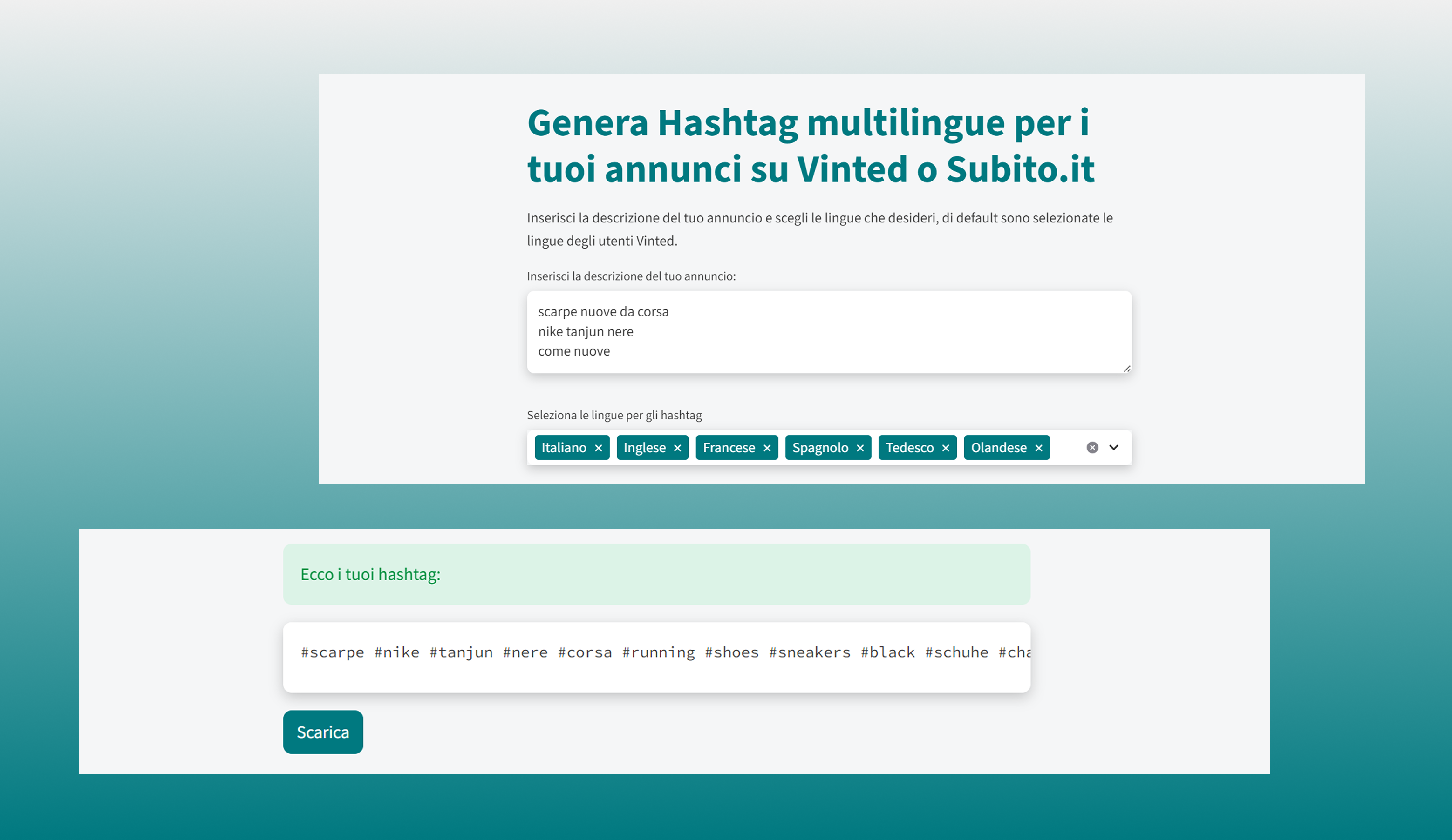 hashtag generator web app